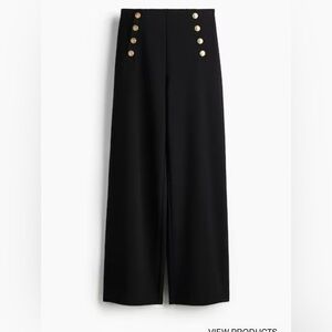 NWT H&M Blqck with Gold buttons pants